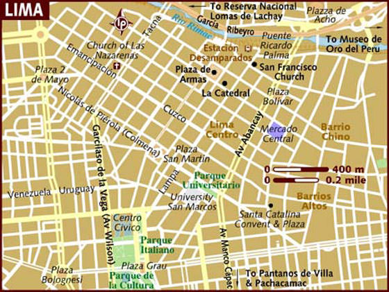 Gedetailleerde plattegrond van Lima