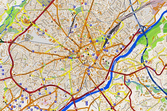 Gedetailleerde plattegrond van Limoges