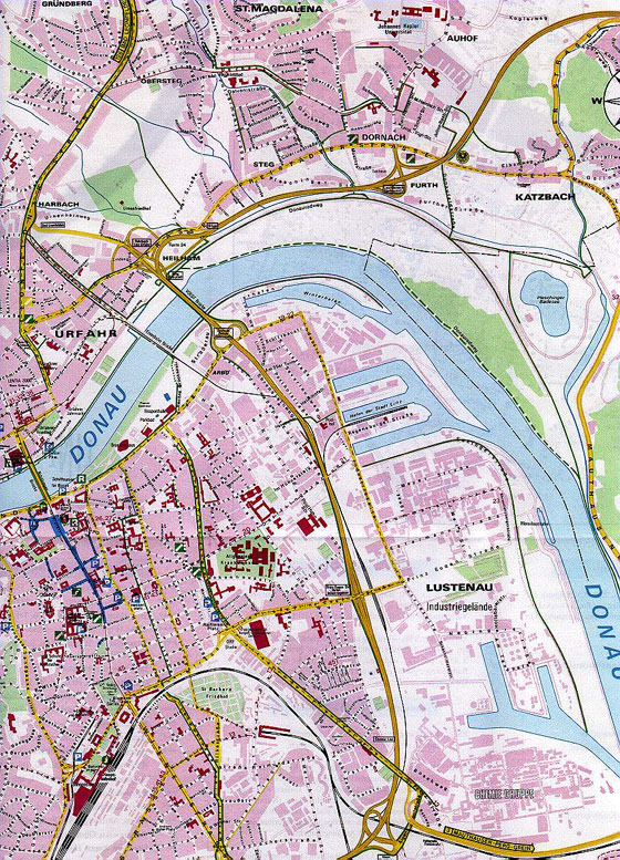 Hoge-resolutie kaart van Linz