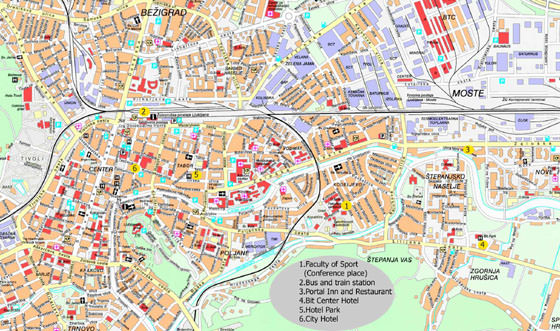 Gedetailleerde plattegrond van Ljubljana