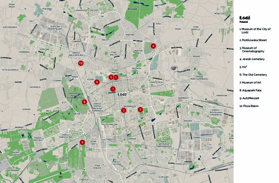 Detaillierte Karte von Lodz 2
