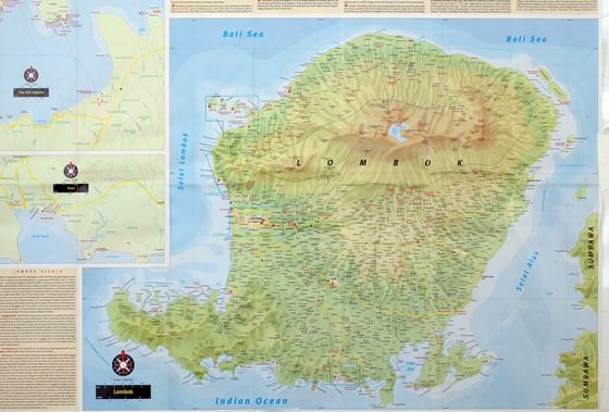 Large map of Lombok Island 1