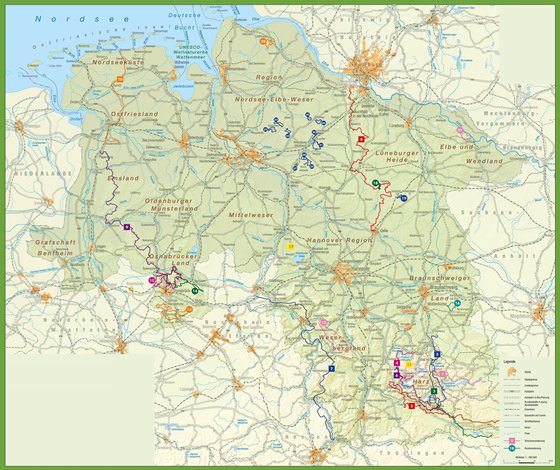 Подробная карта Нижней Саксонии 2