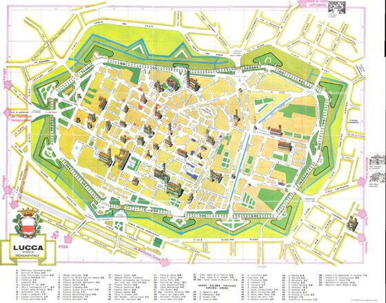 Gedetailleerde plattegrond van Lucca