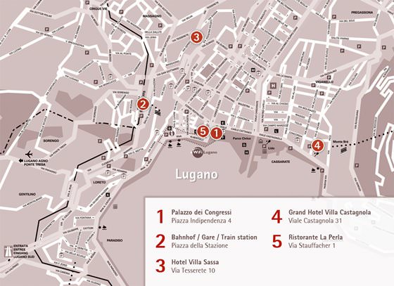Hoge-resolutie kaart van Lugano