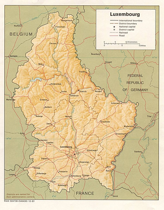 Детальная карта Люксембурга 1