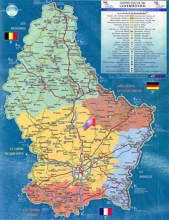 Подробная карта Люксембурга 2