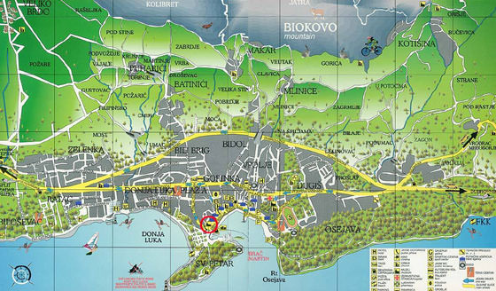 Gedetailleerde plattegrond van Makarska