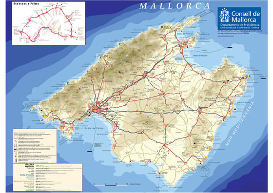Gedetailleerde plattegrond van Majorca