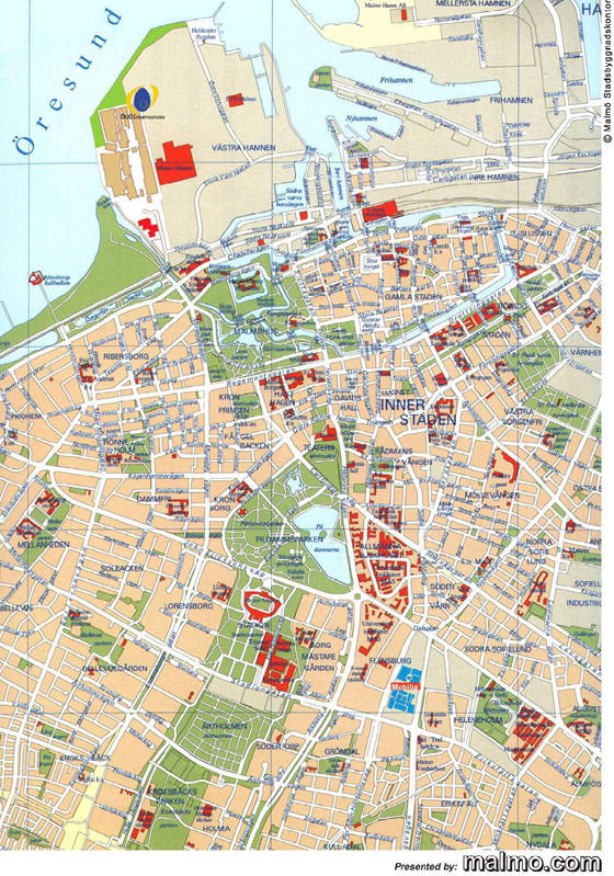 Große Karte von Malmö 1