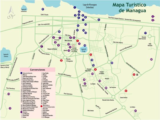 Подробная карта Манагуа 2