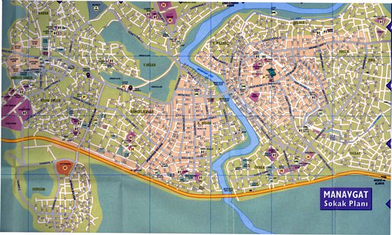Gedetailleerde plattegrond van Manavgat
