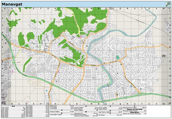 Detaillierte Karte von Manavgat 2