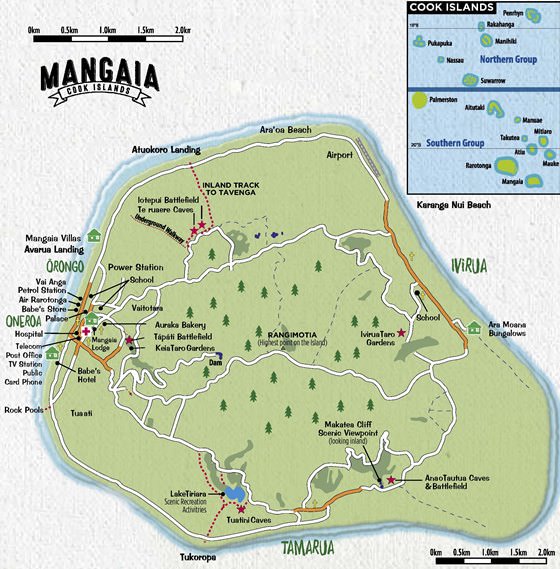Детальная карта острова Мангайя 1