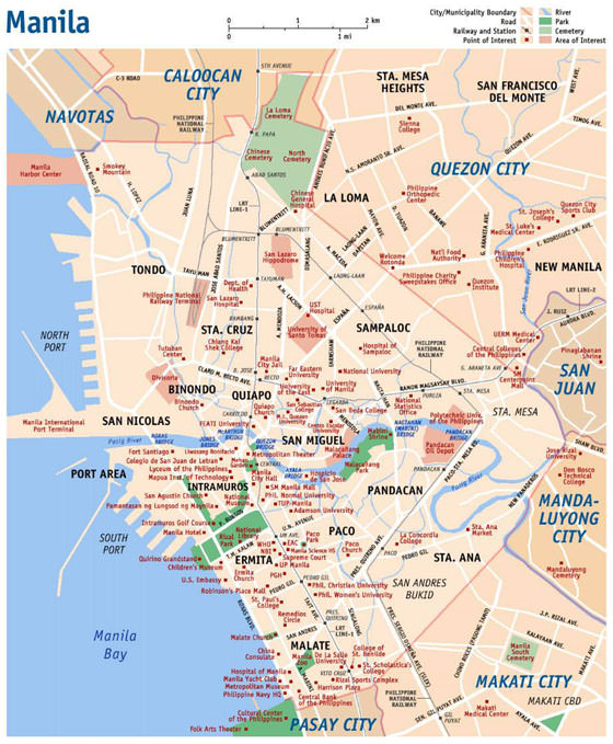 Large map of Manila 1