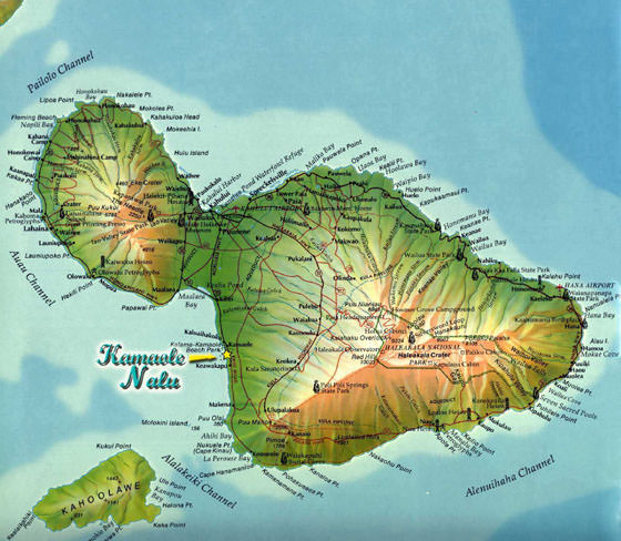 Подробная карта Мауи 2