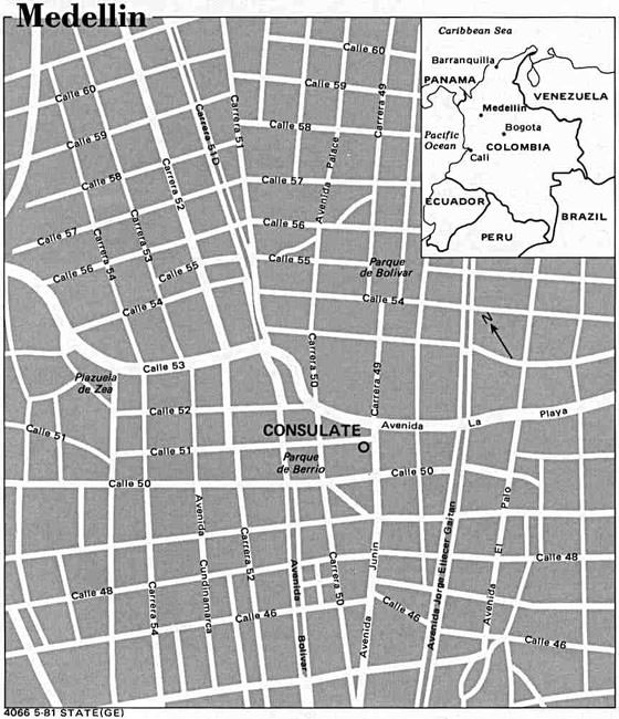 Detaillierte Karte von Medellin 2