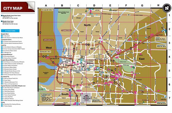 Gedetailleerde plattegrond van Memphis