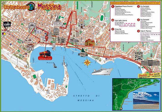 Gedetailleerde plattegrond van Messina