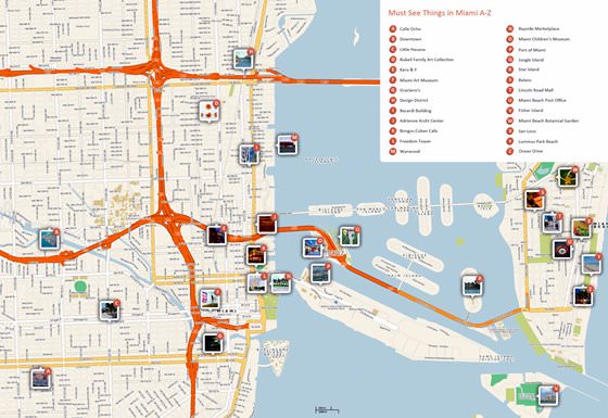 Gedetailleerde plattegrond van Miami