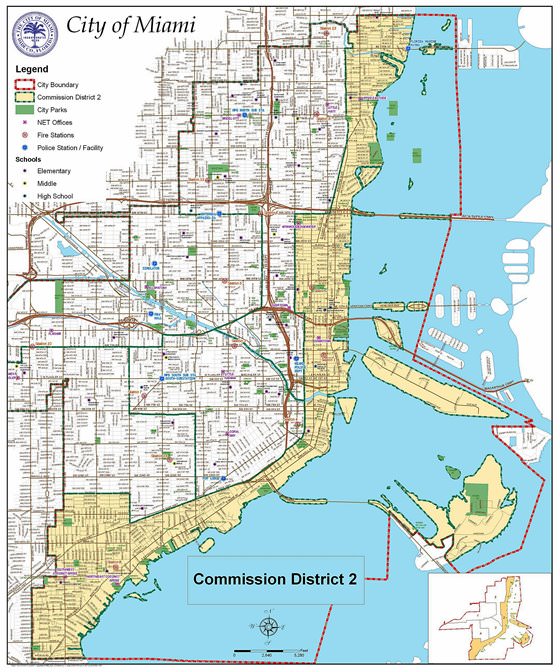 Gedetailleerde plattegrond van Miami