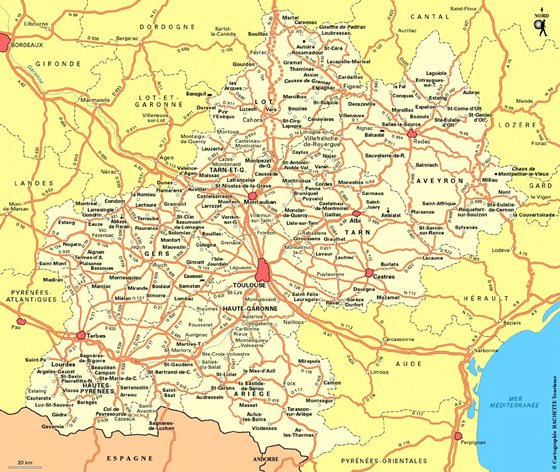 Детальная карта Миди-Пиренеев 1
