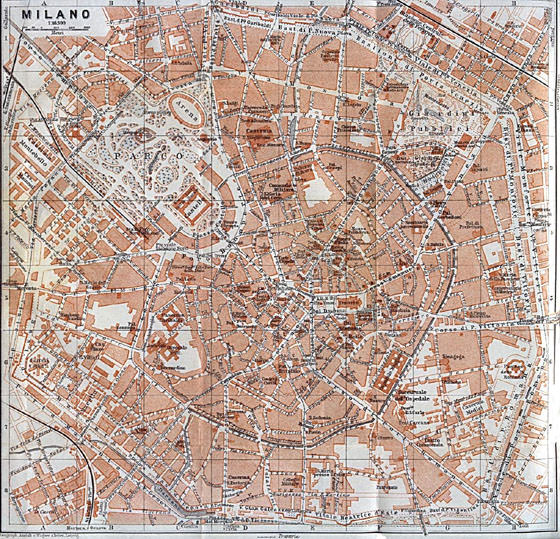 Hoge-resolutie kaart van Milaan