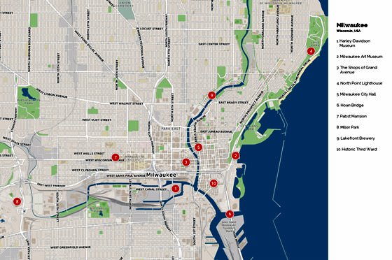 Large map of Milwaukee 1