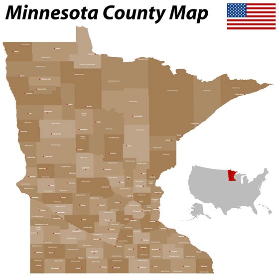 Подробная карта Миннесоты 2