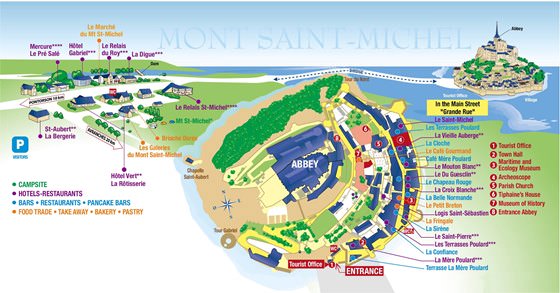 Подробная карта Мон-Сен-Мишеля 2