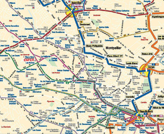 Detaillierte Karte von Montpellier 2