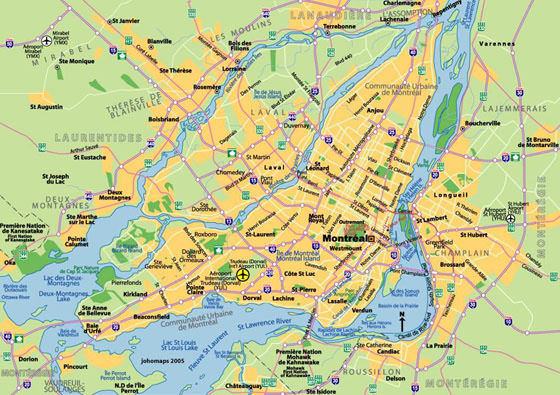 Gedetailleerde plattegrond van Montreal