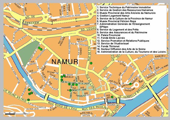 Detaillierte Karte von Namur 2