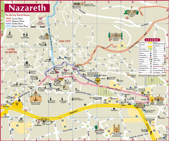 Gedetailleerde plattegrond van Nazareth