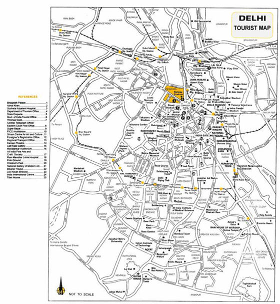 Gedetailleerde plattegrond van New Delhi