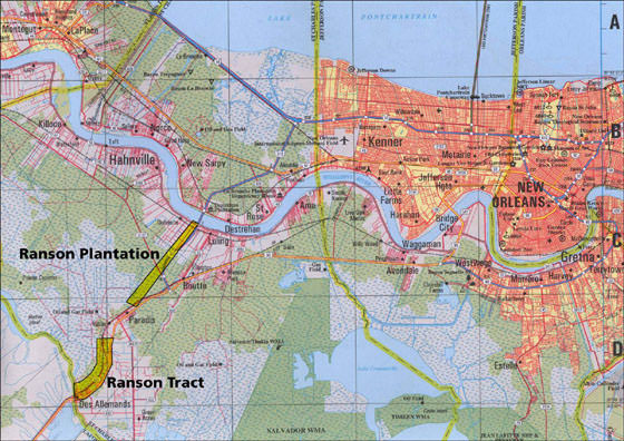 Gedetailleerde plattegrond van New Orleans
