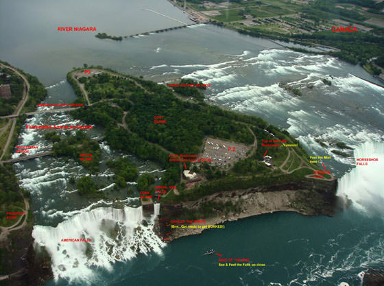 Gedetailleerde plattegrond van Niagara Falls