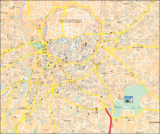Detaillierte Karte von Nicosia 2