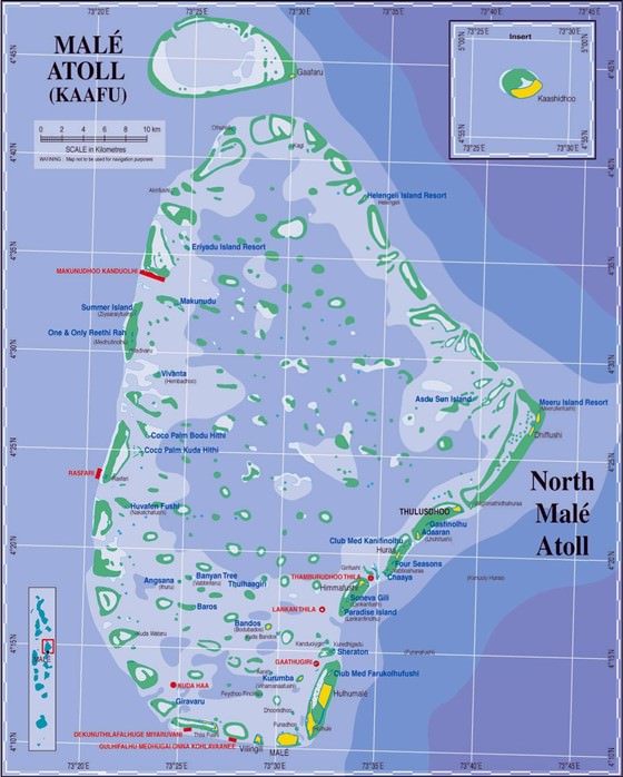 Große Karte von Nord Male Atoll 1