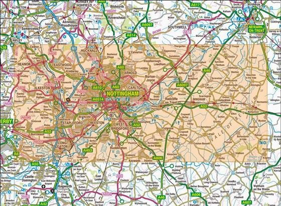 Mapa detallado de Nottingham 2