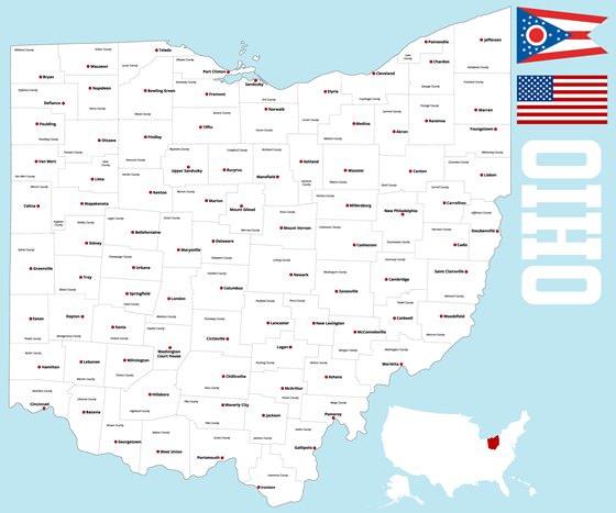 Подробная карта Огайо 2