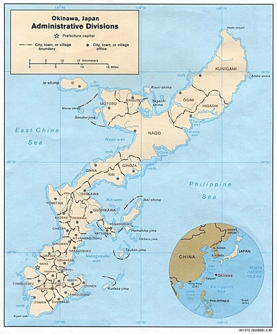 Подробная карта Окинавы 2