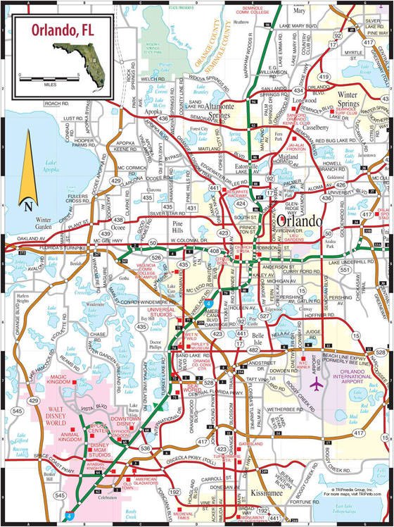 Large map of Orlando 1