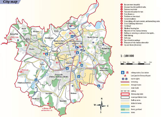 Gedetailleerde plattegrond van Ostrava