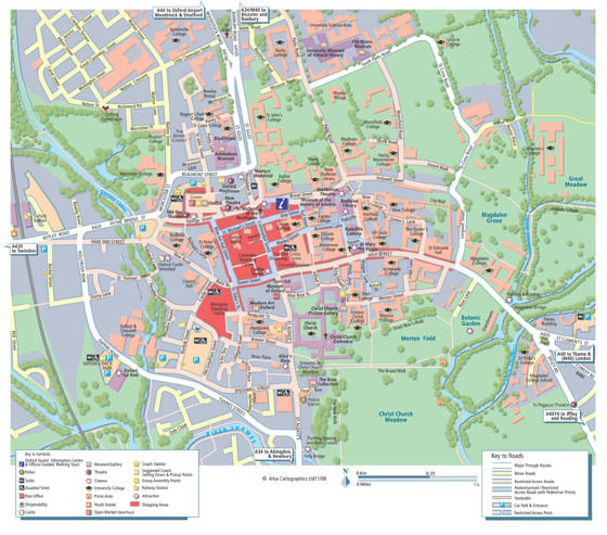 Hoge-resolutie kaart van Oxford