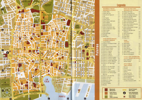Gedetailleerde plattegrond van Palermo