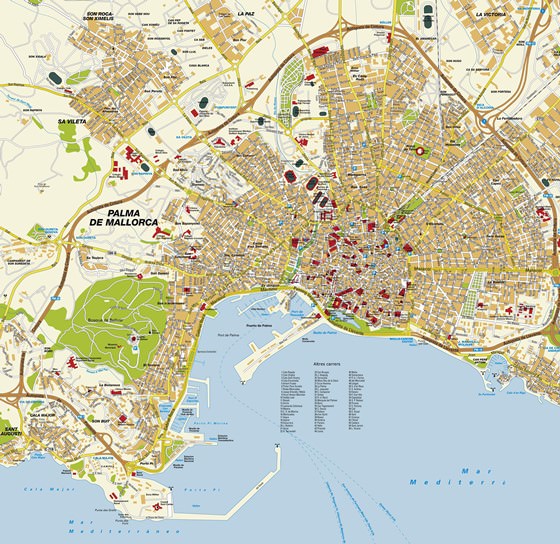 Детальная карта Пальма-де-Майорки 1