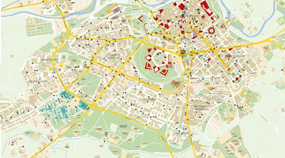Gedetailleerde plattegrond van Pamplona