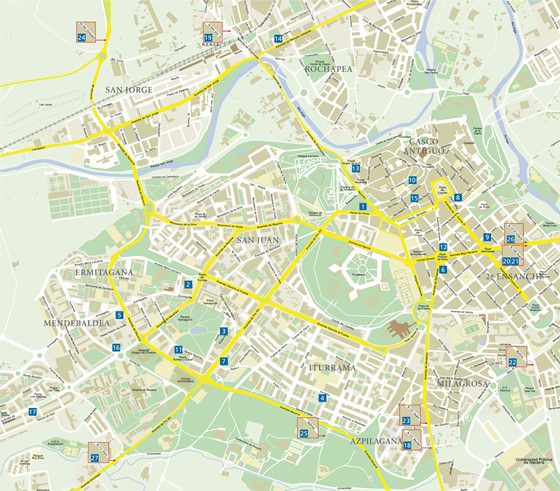 Detailed map of Pamplona 2