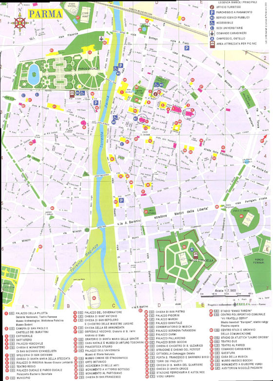 Gedetailleerde plattegrond van Parma